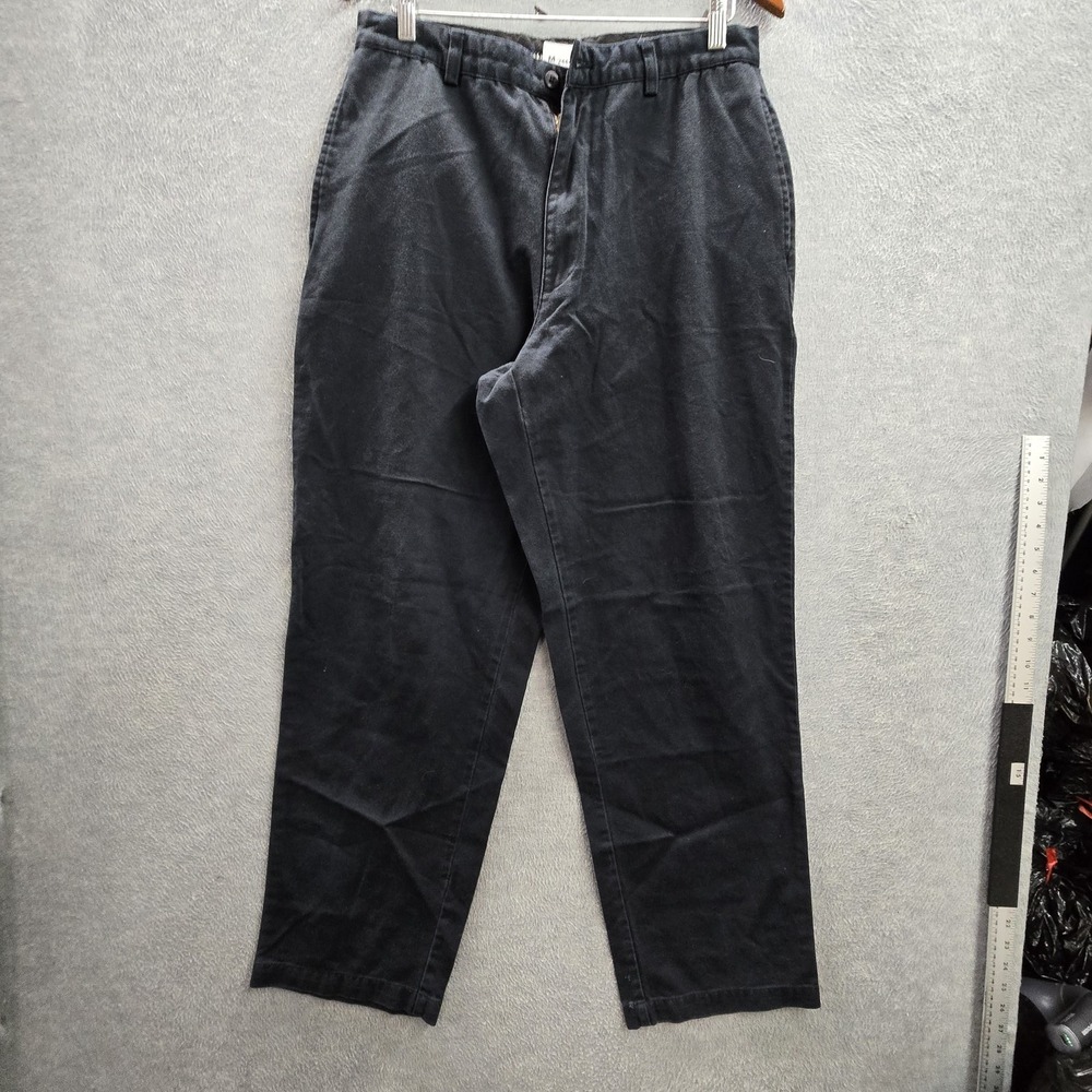 VINTAGE Polo Ralph Lauren Men Pants 33X32 Black Embroidered Chino Twill